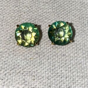 Kate Spade Sparkling Bright Green Rhinestone Elegant Large Round Stud Earrings‎
